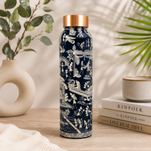 Warli Tales | Copper Water Bottle 1 Litre | 100% Copper, BPA Free & Leak Proof